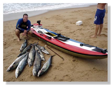 surf ski fishing in South Africa